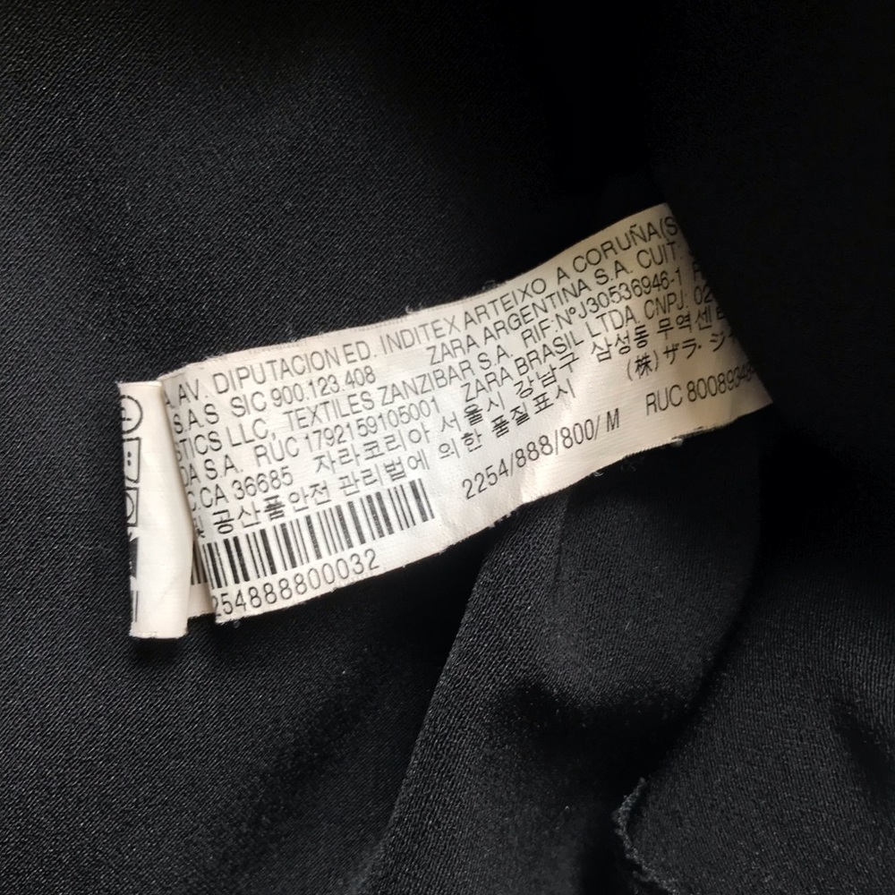 ZARA WOMAN BLACK PEPLUM SLEEVE TOP - Picture 6 of 8